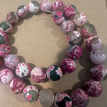 Load image into Gallery viewer, Pink and green agate beads 12mm
