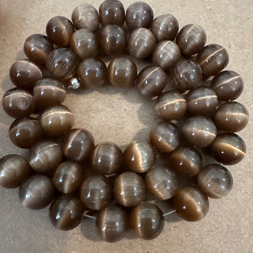 Brown cats eye beads 8mm