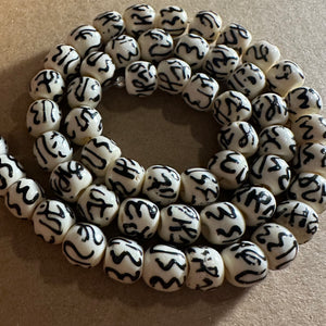 White and black design beads