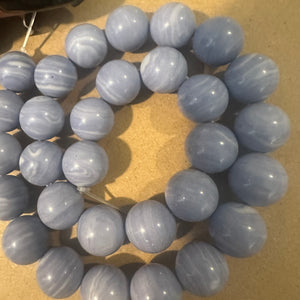 Blue swirl beads 12mm