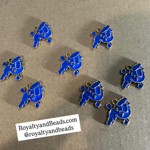 Blue poodle charms.