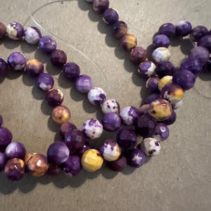 Purple and yellow beads 8mm