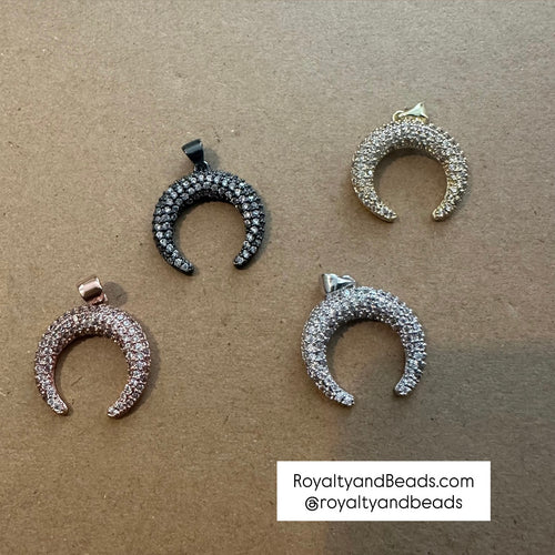 Pave half circle charm (clear)