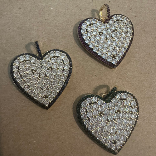 Big pave heart charms.