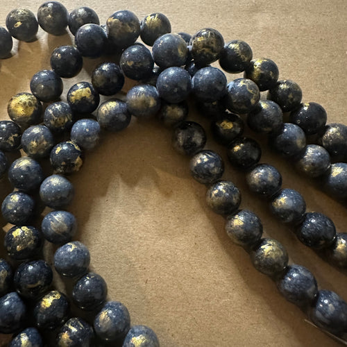 Dark Gray and gold beads 10.