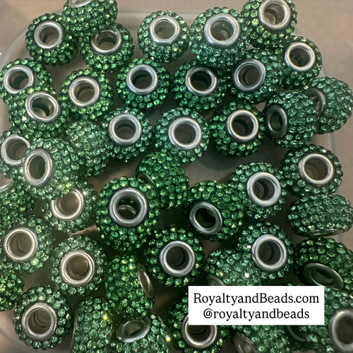 5 green big hole beads.