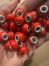 Load image into Gallery viewer, 10 red big hole beads