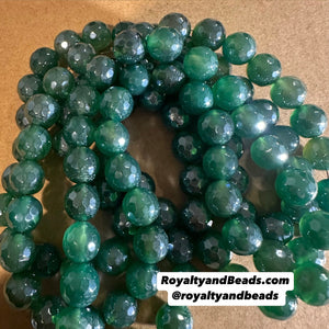 Green agate beads