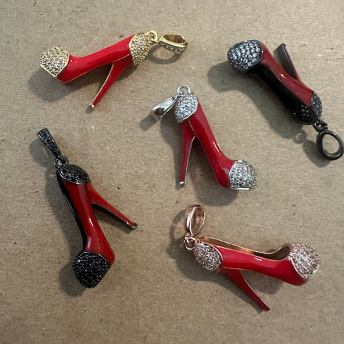 Red pave heel charm.