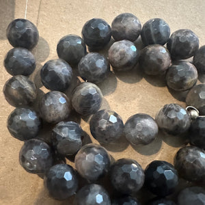 Dark gray gemstone beads (black sunstone)