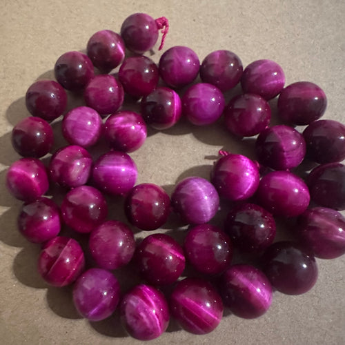 Pink Tigers eye beads 10mm