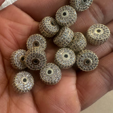 Load image into Gallery viewer, 3 pave bead charms (gold)