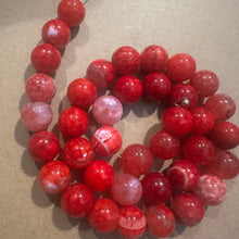 Load image into Gallery viewer, Red and white agate beads