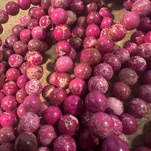 Pink and tan beads.