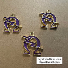 Load image into Gallery viewer, Purple Omega charm.
