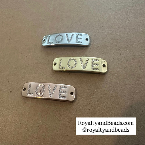 Pave love bar charms