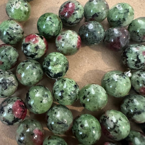 Green and red beads