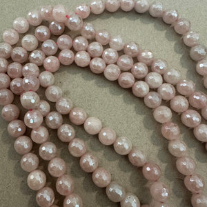 Pink agate beads.