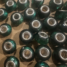 Load image into Gallery viewer, 10 green big hole beads