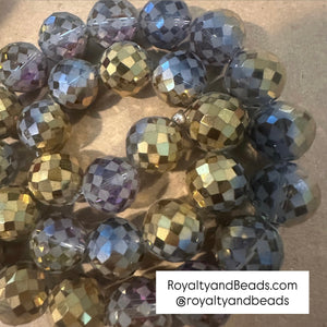 Clear and gold electroplated beads 12mm