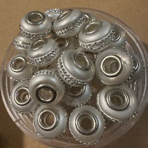 White pearl big hole beads.