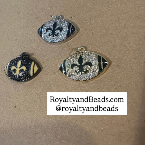 Pave football charms.