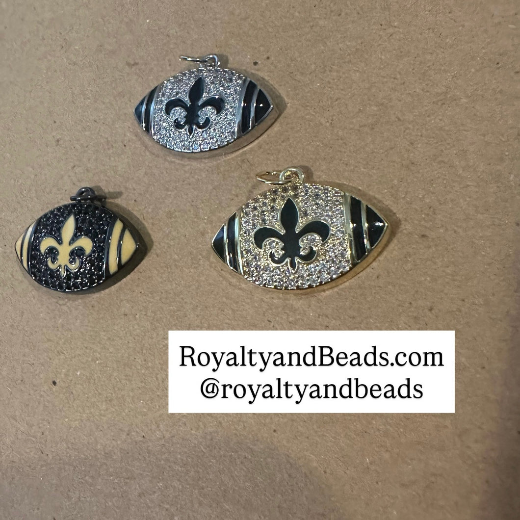 Pave football charms.
