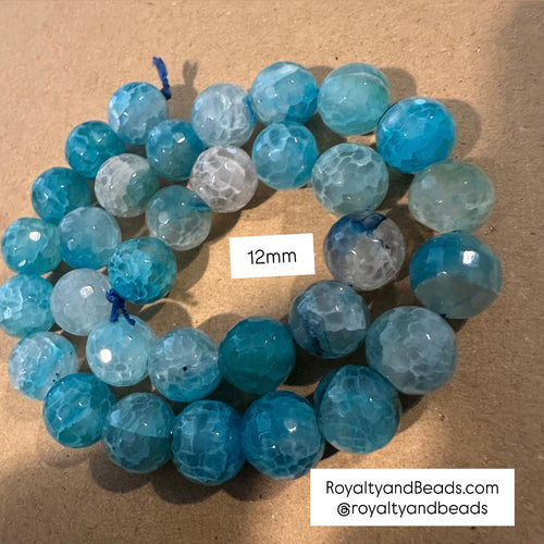 Light blue agate beads 12mm