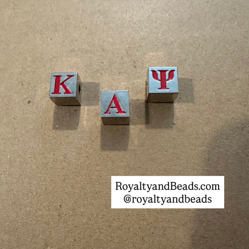 Frat red Kappa letter cubes.