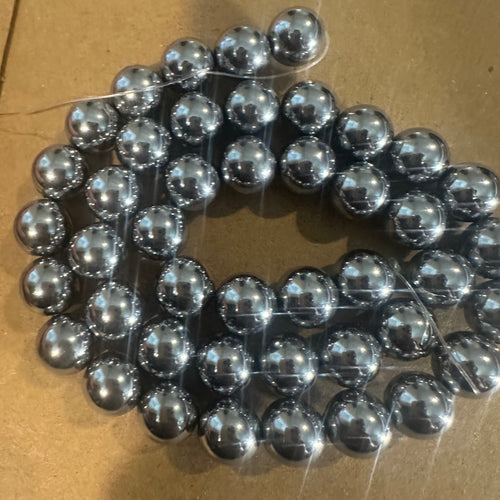 Silver hematite beads (magnetic)