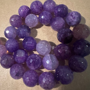 Dark Purple agate beads 12mm