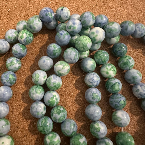 Blue and green beads.