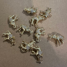 Load image into Gallery viewer, Gold pave elephant charms