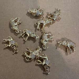 Gold pave elephant charms