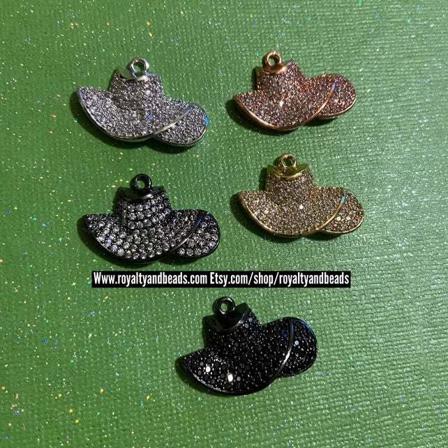 Pave hat charms.