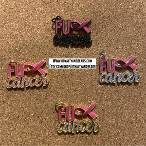 Pave F cancer charms.