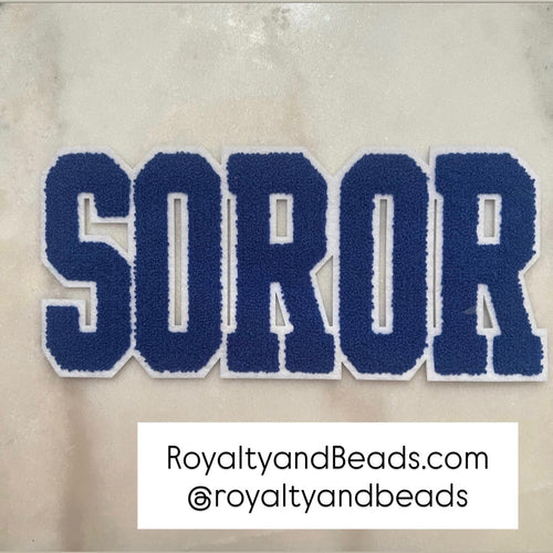 Blue and white SOROR patch