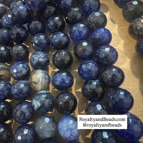 Blue agate beads 12mm