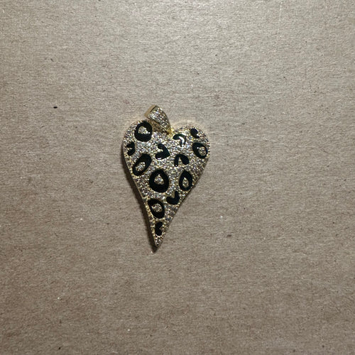 Pave gold heart charm