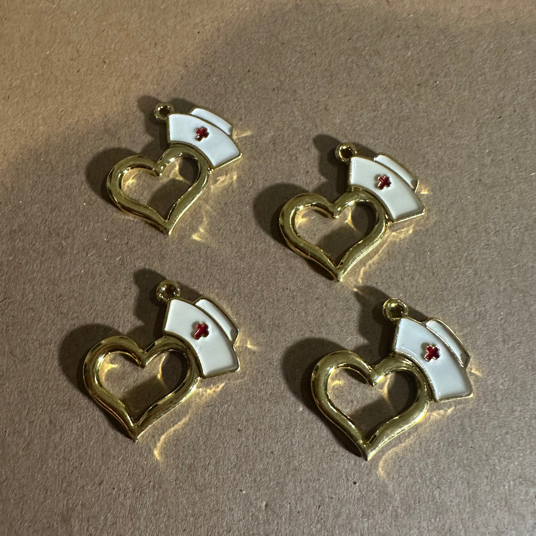 4 nurse charms (gold)