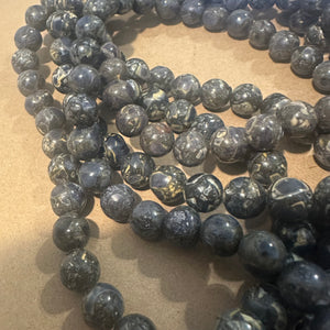 Gray and yellow beads