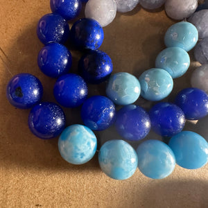 Blue mixed beads