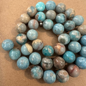 Blue and tan beads