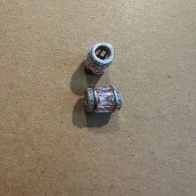 Load image into Gallery viewer, 2 silver and pink pave charm