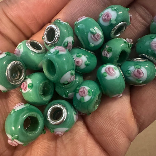 10 green big hole spacers