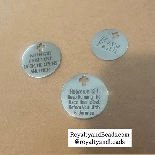 3 silver faith charms