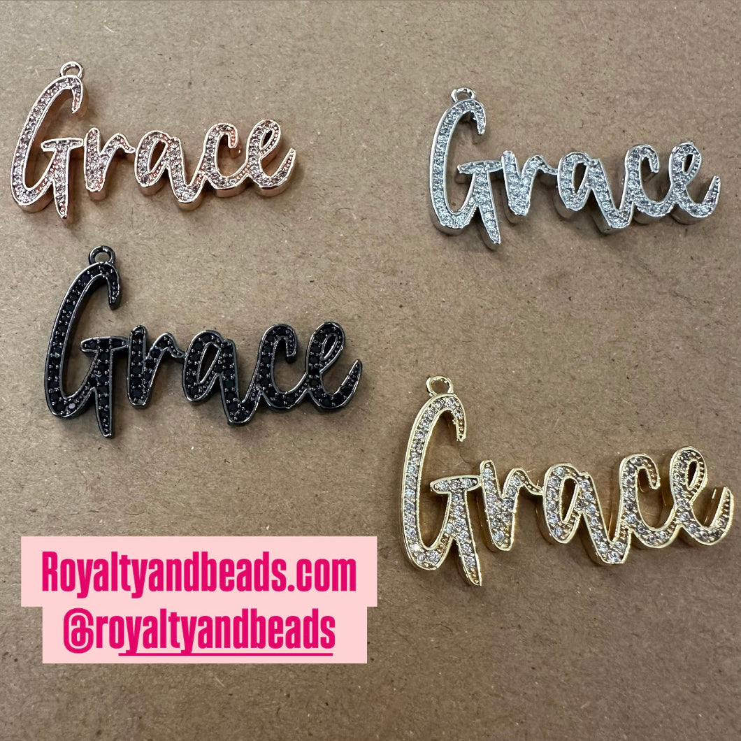 Pave grace charm.