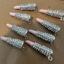 Load image into Gallery viewer, 8 pink lipstick charms