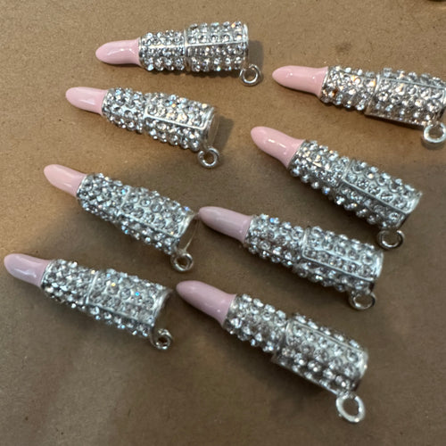 8 pink lipstick charms