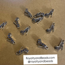 Load image into Gallery viewer, 5 blue heel shoe charms.